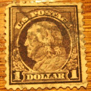 1912-14 WATERMARKED USPS -  BENJAMIN FRANKLIN  ONE DOLLAR STAMP